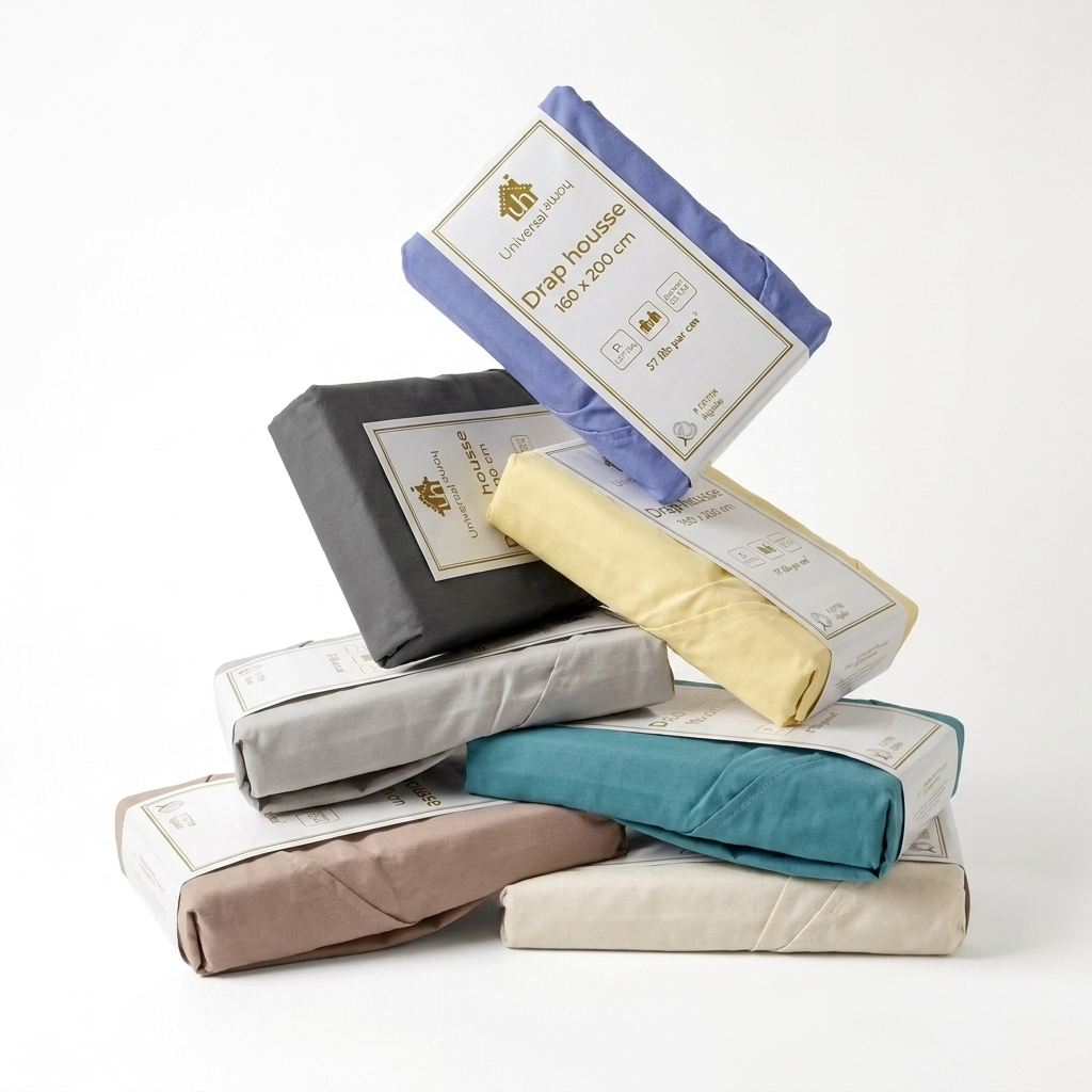 Drap-Housse 100% Coton - Bonnet 25 cm - Doux & Confortable