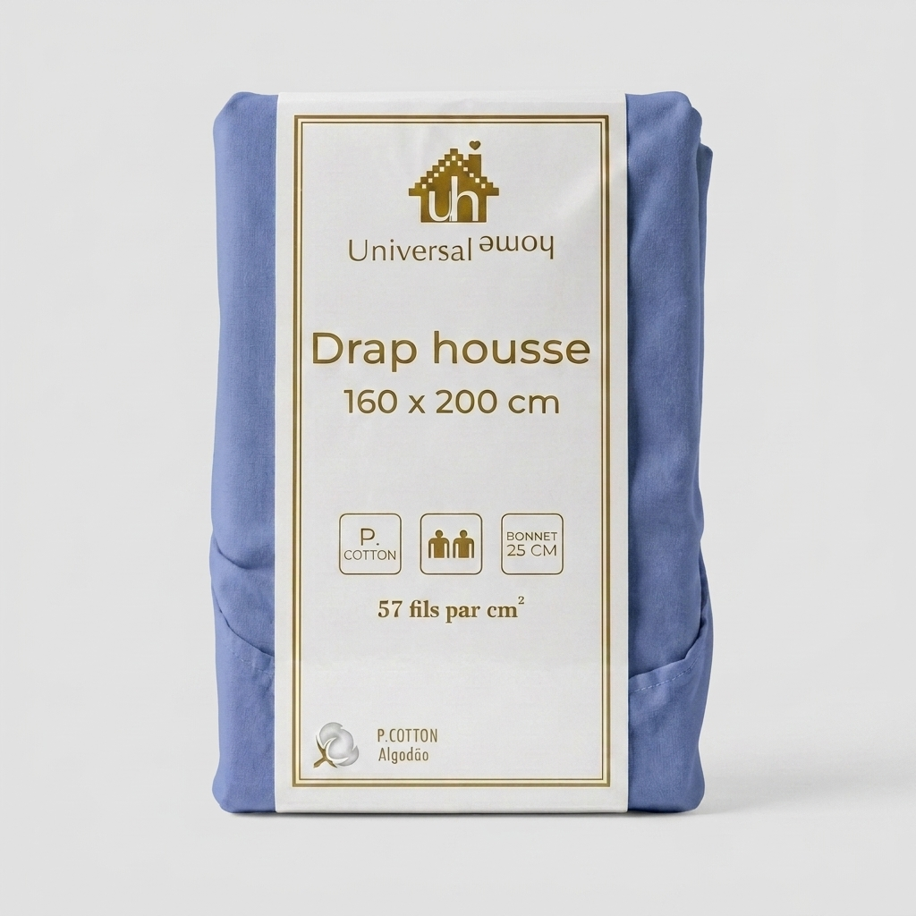 Drap-Housse 100% Coton - Bonnet 25 cm - Doux & Confortable