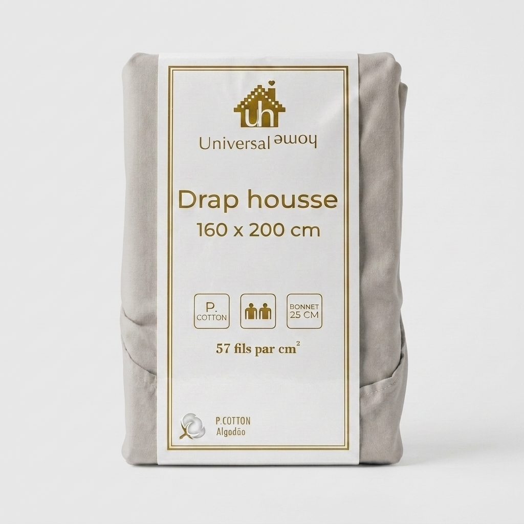 Drap-Housse 100% Coton - Bonnet 25 cm - Doux & Confortable