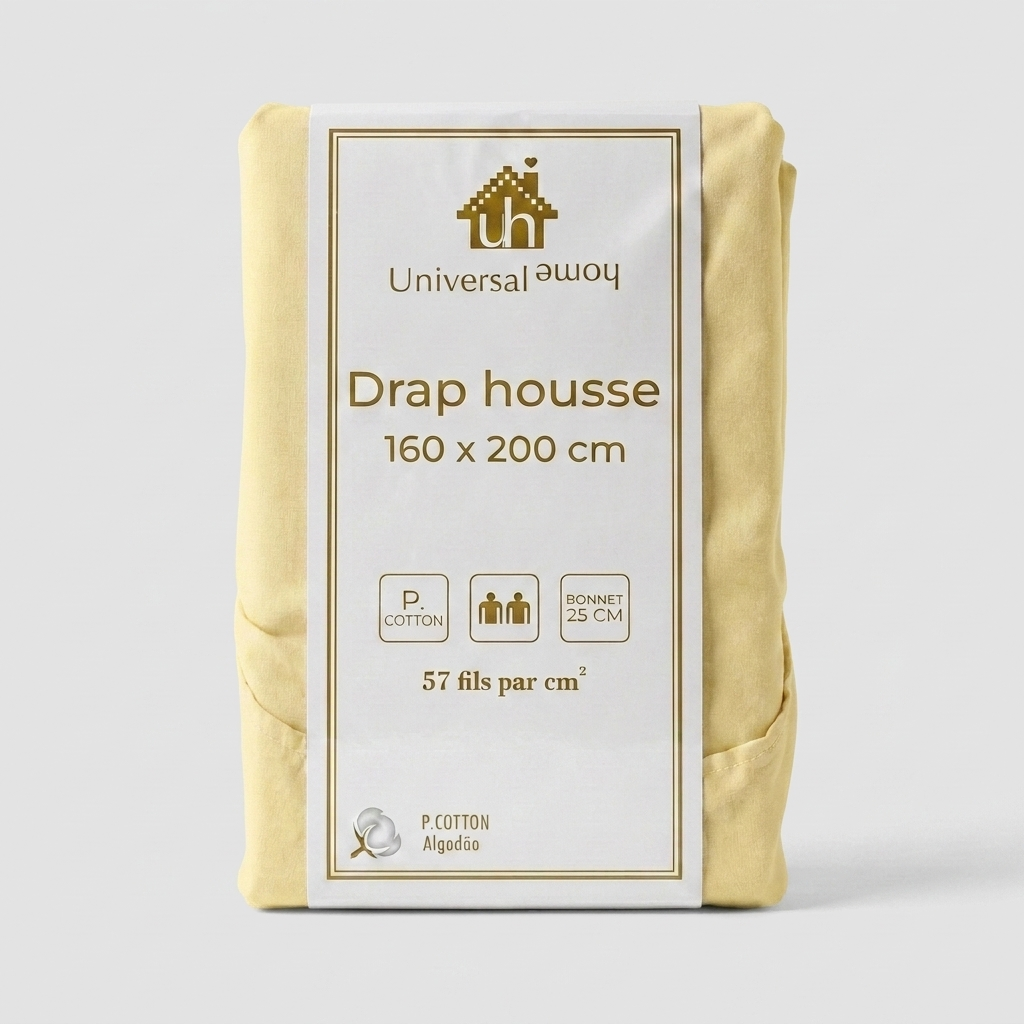 Drap-Housse 100% Coton - Bonnet 25 cm - Doux & Confortable