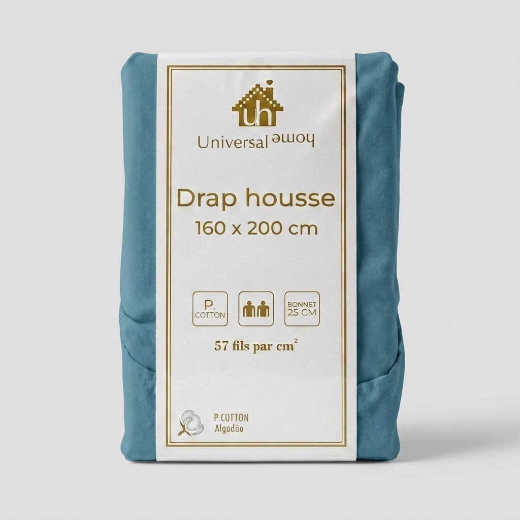 Drap-Housse 100% Coton - Bonnet 25 cm - Doux & Confortable