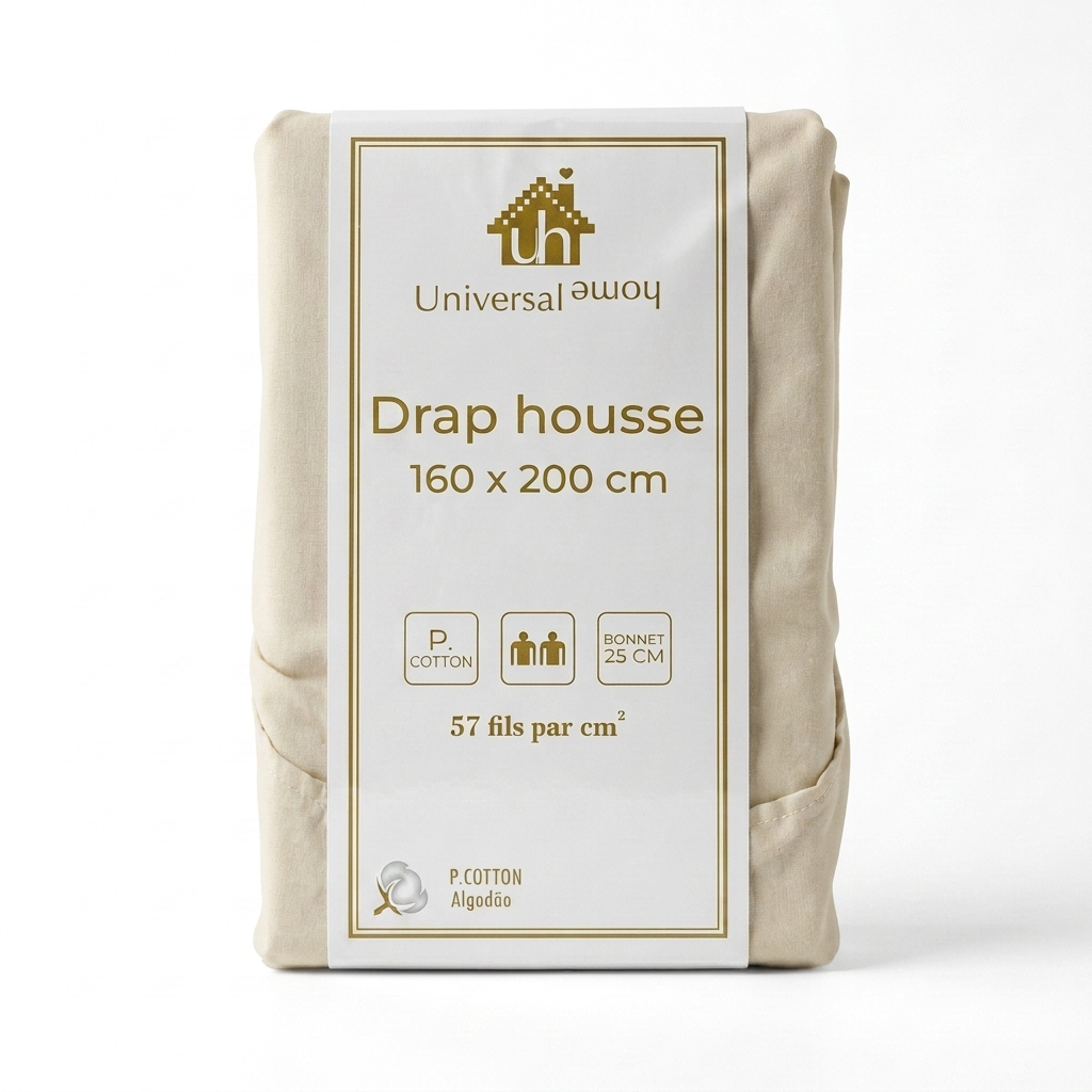 Drap-Housse 100% Coton - Bonnet 25 cm - Doux & Confortable