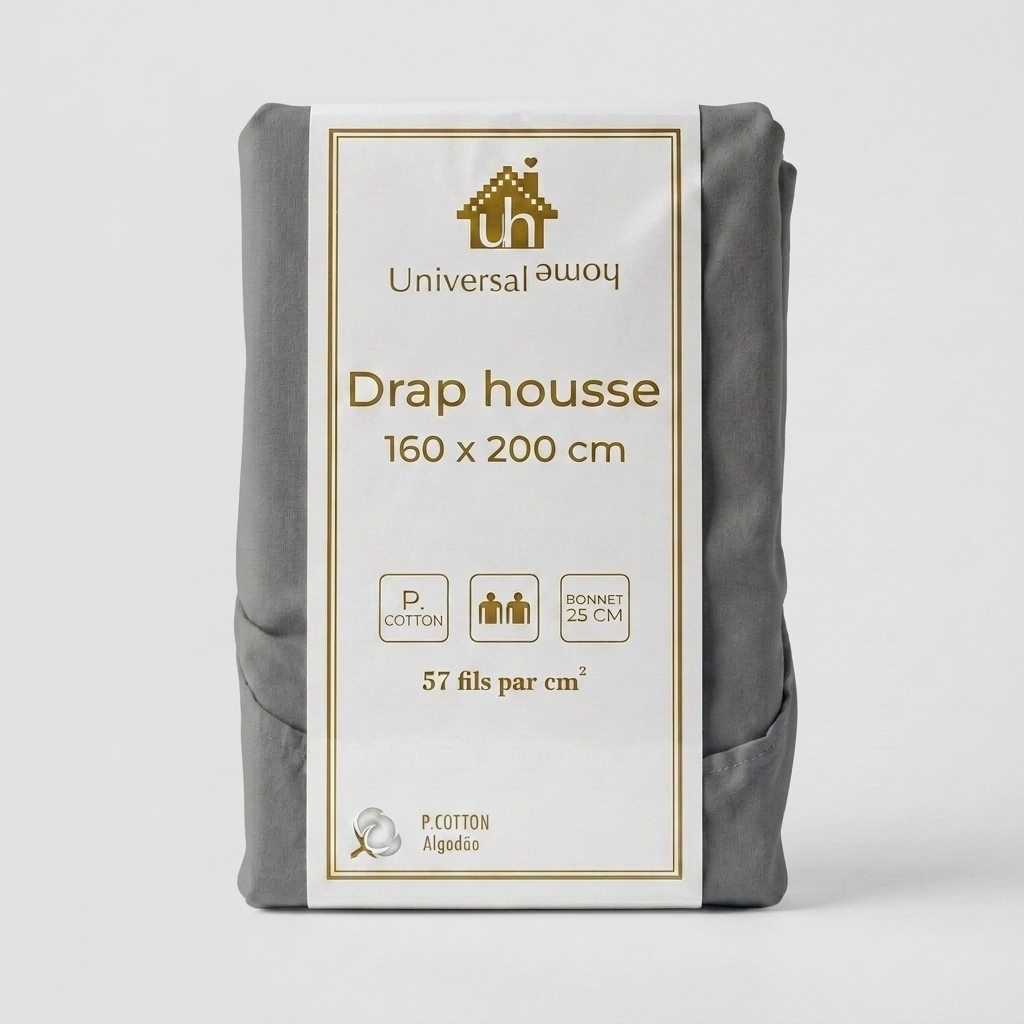 Drap-Housse 100% Coton - Bonnet 25 cm - Doux & Confortable