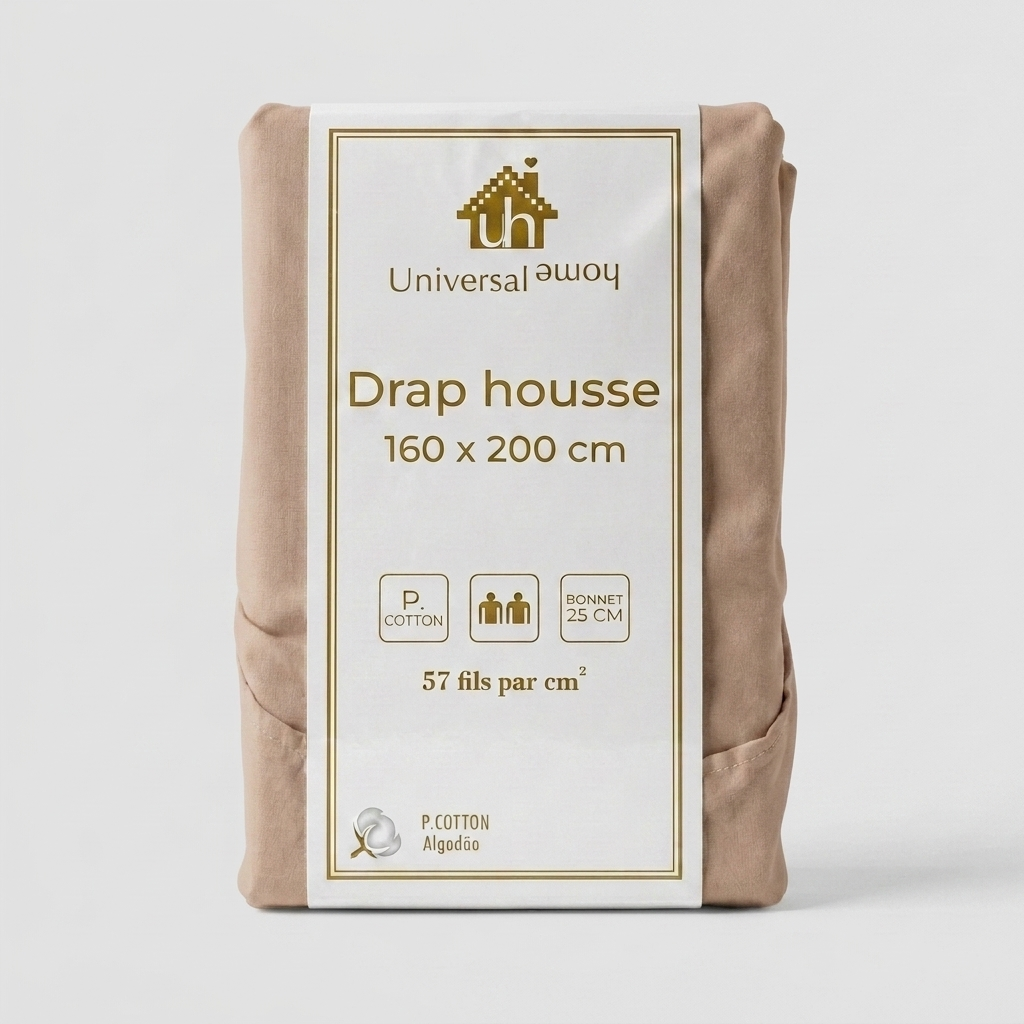 Drap-Housse 100% Coton - Bonnet 25 cm - Doux & Confortable